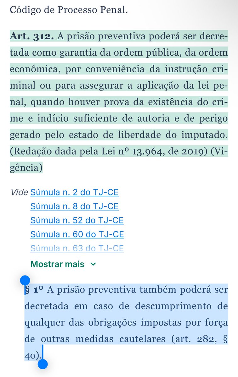 Art. 312, § 1° do Código de Processo Penal.