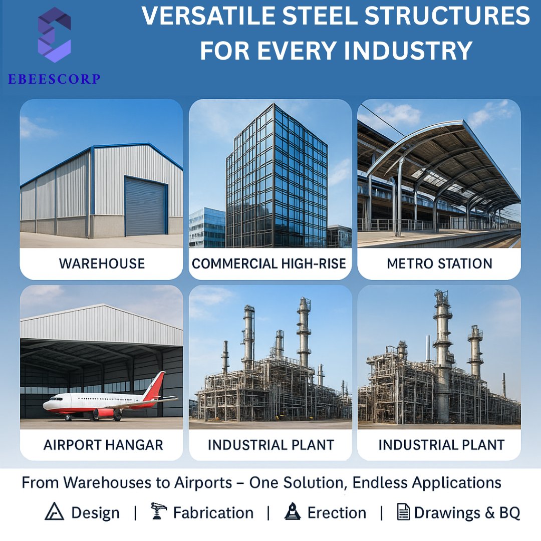 ebeescorp's tweet image. 📋 Complete Steel Building Solutions – From Concept to Completion
📐 Design &amp;amp; Structural Analysis
🏭 Steel Fabrication
🚧 On-site Erection
📑 Detailed Shop Drawings &amp;amp; BOQ
🛠️ PMC &amp;amp; Turnkey Support
#SteelBuildingServices #DesignToBuild #ebeescorp #StructuralDesign #SteelWorks