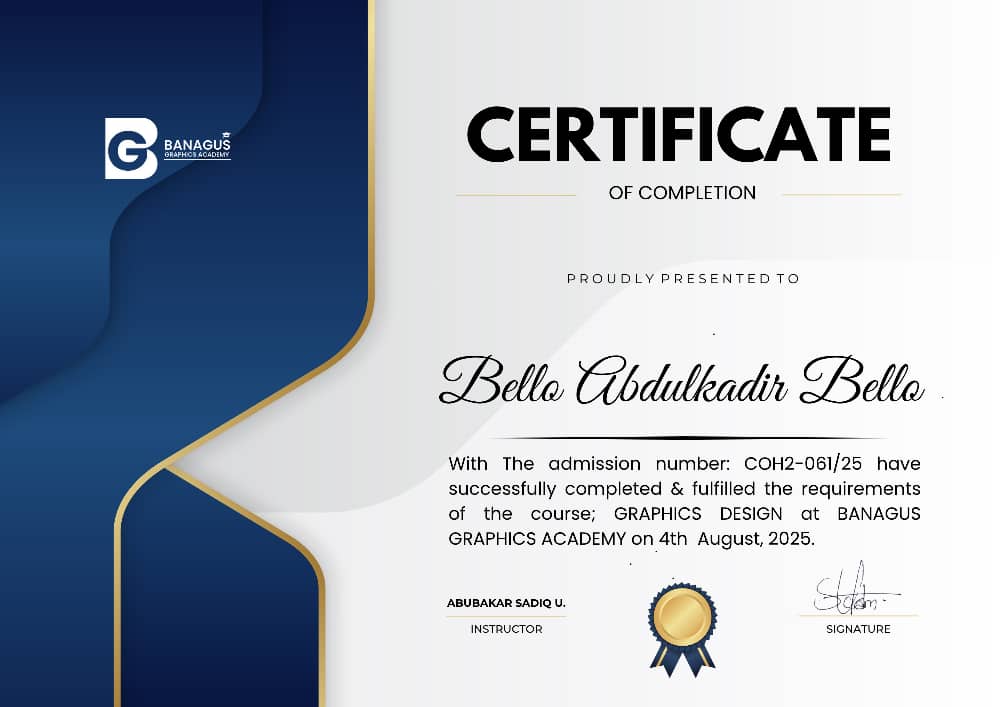 Bsquare (@bsquare_web3) on Twitter photo Alhamdulillah! 🎉
Rejoice with me as I’ve successfully completed my graphic design course, coached by the amazing <a href="/SBanagus/">Web3_Designer</a>
Special thanks to <a href="/S_M_Danpullo/">S~M Ɗanpullo</a> and <a href="/Mahmoudsardauna/">Mahmoud Sardauna</a> for the vital roles they played throughout this beautiful journey. I truly appreciate you! Alhamdulillah! 🎉
Rejoice with me as I’ve successfully completed my graphic design course, coached by the amazing <a href="/SBanagus/">Web3_Designer</a>
Special thanks to <a href="/S_M_Danpullo/">S~M Ɗanpullo</a> and <a href="/Mahmoudsardauna/">Mahmoud Sardauna</a> for the vital roles they played throughout this beautiful journey. I truly appreciate you!