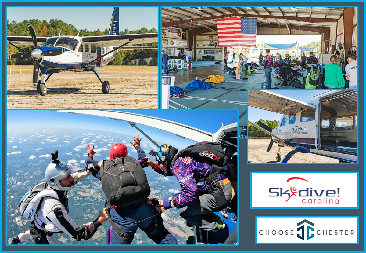Did you know?Chester County is home to one of only 3 skydiving centers in SC! Skydive Carolina, based at Chester Catawba Regional Airport, has 40+ years of experience and over 30,000 jumps annually. Book your adventure today: skydivecarolina.com#SkydiveCarolina #ChooseChester