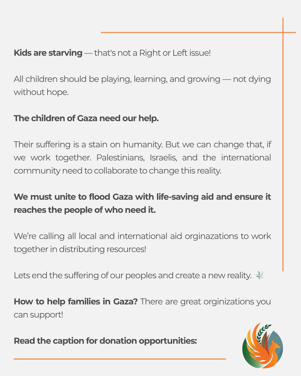 ThePhoenixPeace's tweet photo. Jumpstarting Hope in Gaza
https://t.co/TAlSnfhmCT

Gaza Soup Kitchen Project
Community kitchens in Gaza: https://t.co/au6r4RCWKR

New Israel Fund 
Through World Central Kitchen and Clean Shelter
Mark the designation as: Humanitarian aid for Gaza residents:
https://t.co/X08rj6mXJF https://t.co/zz926HubuU