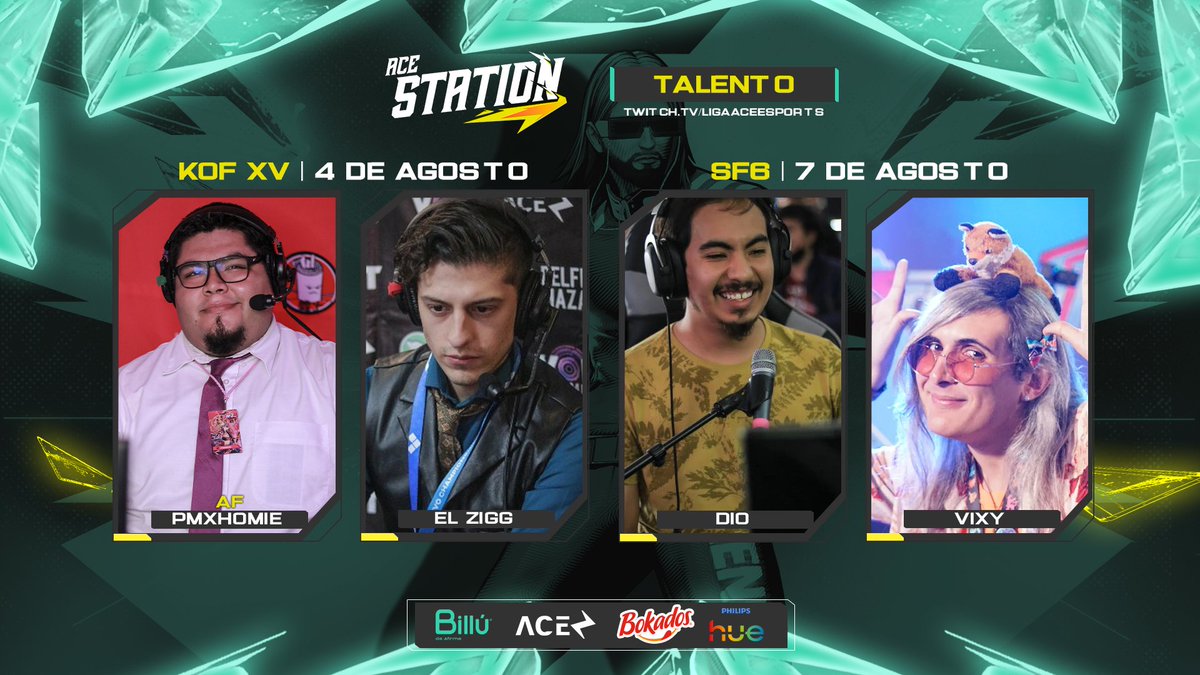 Liga Ace Esports (@ligaaceesports) on Twitter photo ¡Aquí el talento de ACE Station de la semana! 🎙️🔥
🟥 #LíneaKOF: @PMXHomie & <a href="/El_Zigg/">CMMH | AF | Ramiro C (El Zigg)</a>
🟦 #LíneaStreet: <a href="/vvvvixy/">❄️ Vixy 🏳️⚧️❄️</a> & <a href="/SaintsDio/">DIO</a>
Sintoniza las transmisiones en punto de las 8:30 p.m. CST 🟣twitch.tv/LigaAceEsports
#SetUpPhilipsHue | <a href="/BilluBank/">Billú</a> | <a href="/BokadosMX/">Bokados</a> ¡Aquí el talento de ACE Station de la semana! 🎙️🔥
🟥 #LíneaKOF: @PMXHomie & <a href="/El_Zigg/">CMMH | AF | Ramiro C (El Zigg)</a>
🟦 #LíneaStreet: <a href="/vvvvixy/">❄️ Vixy 🏳️⚧️❄️</a> & <a href="/SaintsDio/">DIO</a>
Sintoniza las transmisiones en punto de las 8:30 p.m. CST 🟣twitch.tv/LigaAceEsports
#SetUpPhilipsHue | <a href="/BilluBank/">Billú</a> | <a href="/BokadosMX/">Bokados</a>