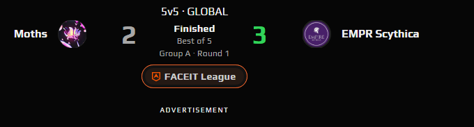 S5: Got speedran in 30 min
S6: Winning 3-2
GG's Moths