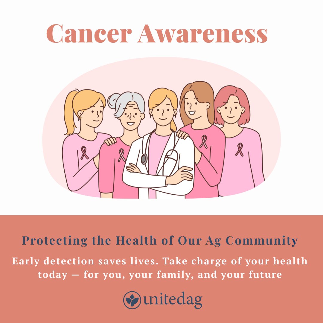 At UnitedAg, we stand with our members impacted by cancer. From early detection to emotional support, we’re here every step of the way. 💛 #CancerAwareness #UnitedAgCares #PreventativeCare