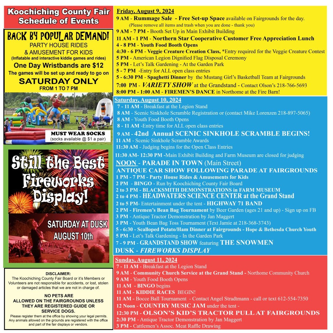 🎡Mark your Calendars for the Koochiching County Fair in Northome August 8-10 – 3 Days of Fun for Everyone!

Get ready for an action-packed weekend of small-town fun and big-time memories the whole family will enjoy! #PaulBunyanCommunity