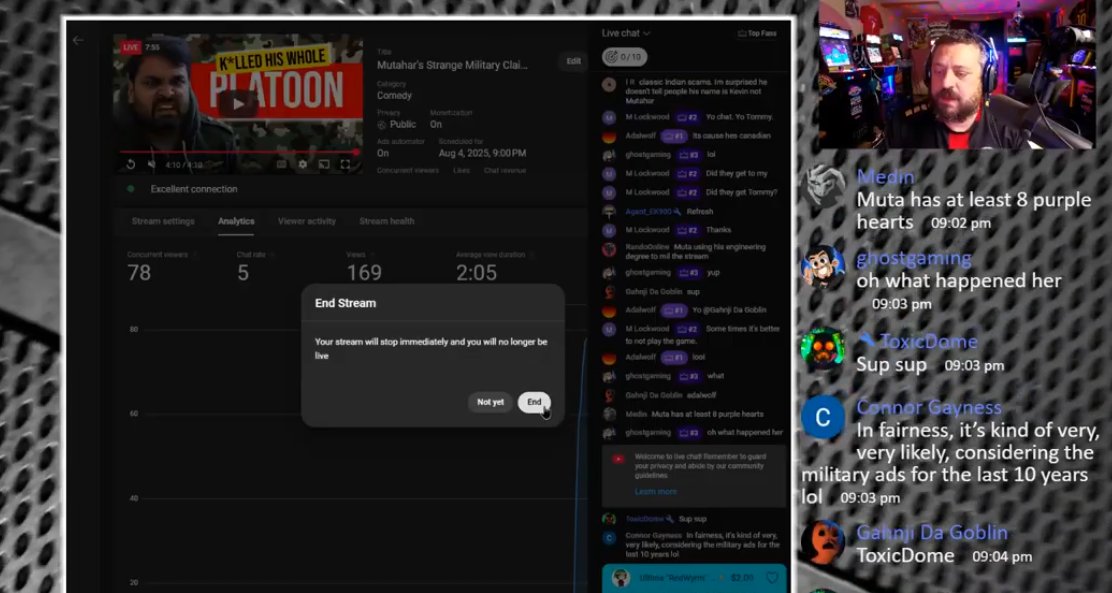 Miro_AG4L's tweet photo. @tommycsftp Is you clicking "End Stream" an internet issue? https://t.co/sqztforS7l