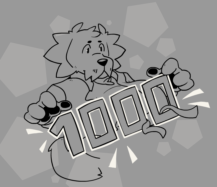 Finally, after many years on Twitter, I reached 1,000 followers. Thank you all very much for your support and for continuing to see my art. 🐻🐺💖

I still have many things to continue following this passion I have for art.