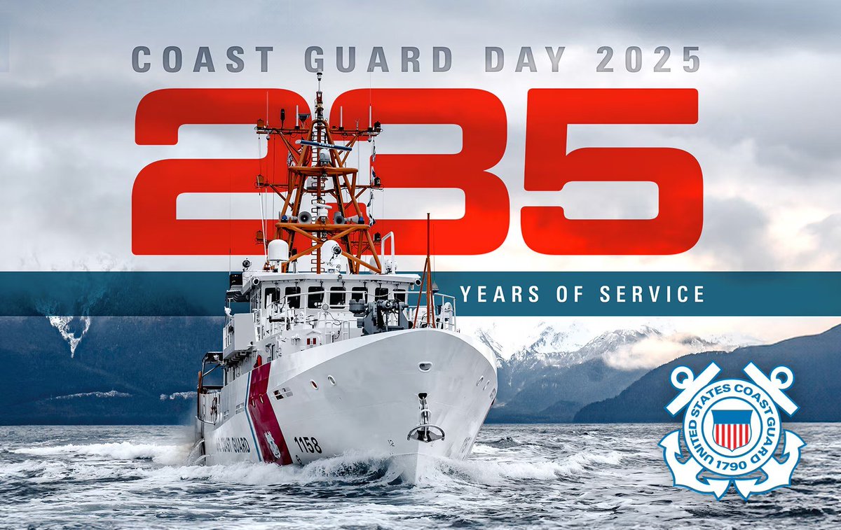 Jared Nieuwenhuis (@bvuejared) on Twitter photo Happy 235th Birthday to the <a href="/USCG/">U.S. Coast Guard</a>!
From saving lives at sea to defending our shores, the Coast Guard has stood watch for over two centuries as America’s steadfast maritime guardian. Today, we salute every brave soul who has served—from cutters to coastlines—with honor, respect, Happy 235th Birthday to the <a href="/USCG/">U.S. Coast Guard</a>!
From saving lives at sea to defending our shores, the Coast Guard has stood watch for over two centuries as America’s steadfast maritime guardian. Today, we salute every brave soul who has served—from cutters to coastlines—with honor, respect,