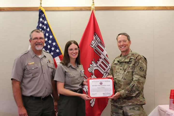 Congrats to Breanna Trovillion (Whitley), Rend Lake Natural Resources Specialist, on earning the Meritorious Civilian Service Medal as the 2024 MVD Water Safety Employee of the Year! Her leadership &amp; innovation greatly expanded water safety outreach at Rend Lake.