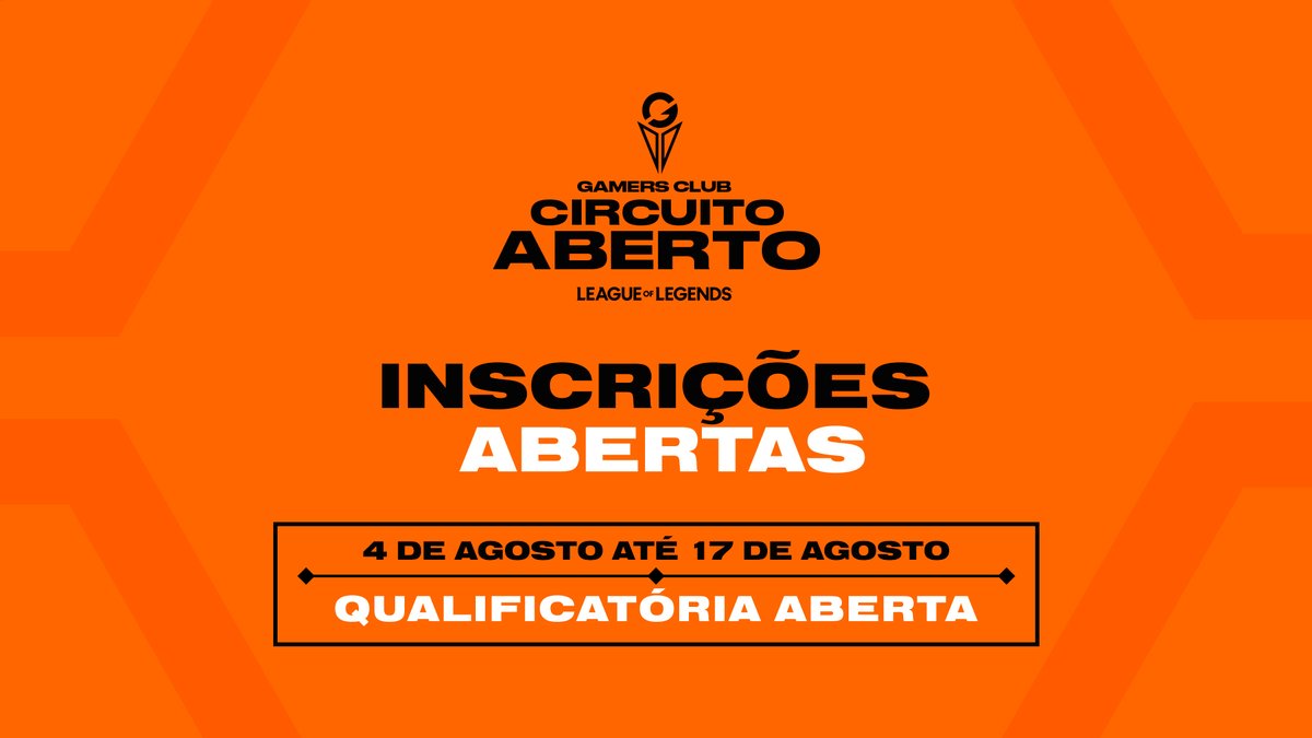 O CIRCUITINHO TÁ ONLINE! 🔥

O Circuito Aberto está de volta, valendo 3 vagas para o Promo/Relegation do Circuito Desafiante. 🏆

Não perca a chance de entrar para o competitivo de League of Legends. Garanta sua vaga até o dia 17 de agosto!