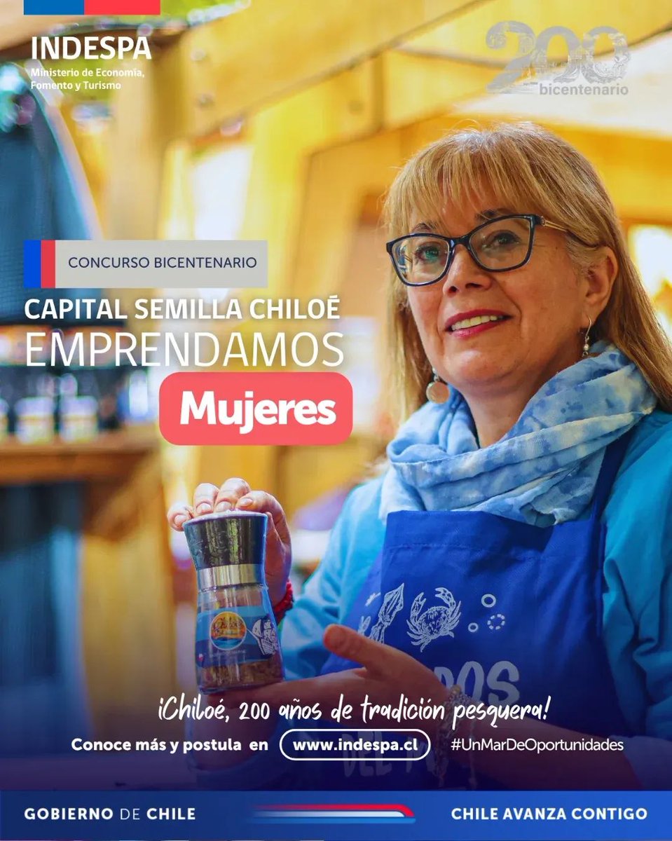 📢En el marco del Plan Económico Bicentenario Chiloé 2025-2026 impulsado por el Ministerio de Economía, Fomento y Turismo (MINECON), para conmemorar los 200 años desde la incorporación de Chiloé al territorio nacional, te invitamos a participar en este llamado: