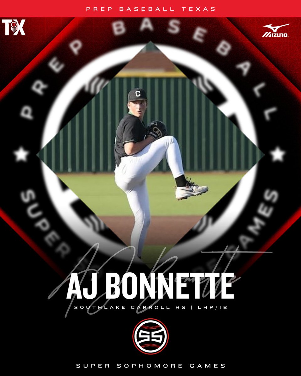 Prep Baseball Texas (@prepbaseball_tx) on Twitter photo #TXLASSG25: 𝗜𝗡𝗩𝗜𝗧𝗘 𝗔𝗖𝗖𝗘𝗣𝗧𝗘𝗗 🎟️
‘28 AJ Bonnette (Southlake Carroll HS | <a href="/AjBonnette44/">AJ Bonnette</a>) is headed to the 𝐓𝐗/𝐋𝐀 𝐒𝐮𝐩𝐞𝐫 𝐒𝐨𝐩𝐡𝐨𝐦𝐨𝐫𝐞 𝐆𝐚𝐦𝐞𝐬 at <a href="/AggieBaseball/">Texas A&M Baseball</a> on August 9-10th. <a href="/prepbaseball/">Prep Baseball</a>
<a href="/PBRGreen_/">Ben Green</a> | <a href="/MSemlerPBR/">Max Semler</a> #TXLASSG25: 𝗜𝗡𝗩𝗜𝗧𝗘 𝗔𝗖𝗖𝗘𝗣𝗧𝗘𝗗 🎟️
‘28 AJ Bonnette (Southlake Carroll HS | <a href="/AjBonnette44/">AJ Bonnette</a>) is headed to the 𝐓𝐗/𝐋𝐀 𝐒𝐮𝐩𝐞𝐫 𝐒𝐨𝐩𝐡𝐨𝐦𝐨𝐫𝐞 𝐆𝐚𝐦𝐞𝐬 at <a href="/AggieBaseball/">Texas A&M Baseball</a> on August 9-10th. <a href="/prepbaseball/">Prep Baseball</a>
<a href="/PBRGreen_/">Ben Green</a> | <a href="/MSemlerPBR/">Max Semler</a>