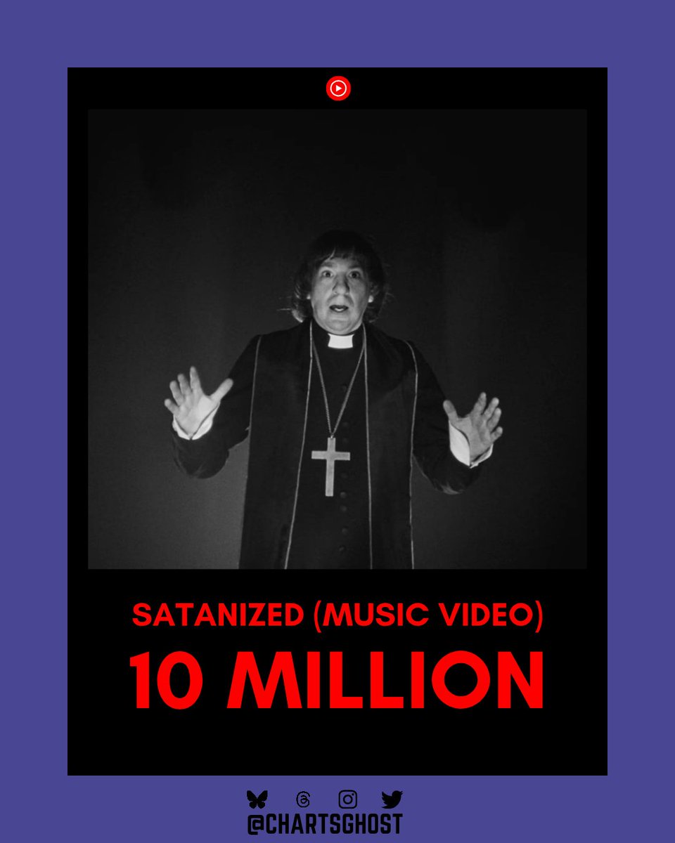 Ghost Charts (@chartsghost) on Twitter photo 'Satanized (Official Music Video)' has just surpassed 10 million views on YouTube, making it the 22nd video from <a href="/thebandGHOST/">Papa V Perpetua</a> to reach this milestone. 'Satanized (Official Music Video)' has just surpassed 10 million views on YouTube, making it the 22nd video from <a href="/thebandGHOST/">Papa V Perpetua</a> to reach this milestone.