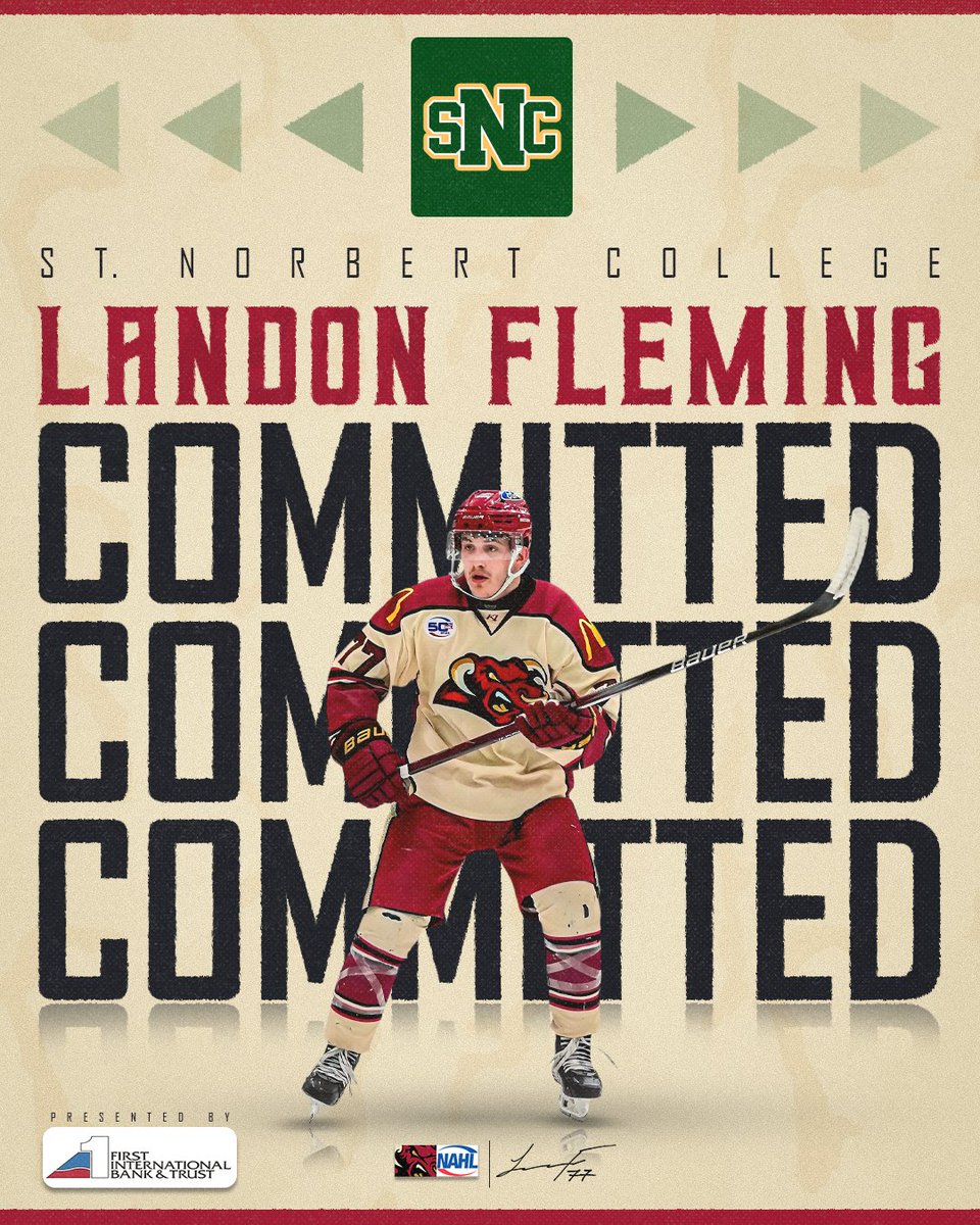 🚨 COMMITTED 🚨
The Tauros are proud to announce that Landon Fleming has committed to play NCAA DIII hockey for St. Norbert College! Congrats Flem! 😁 #ChargeAhead