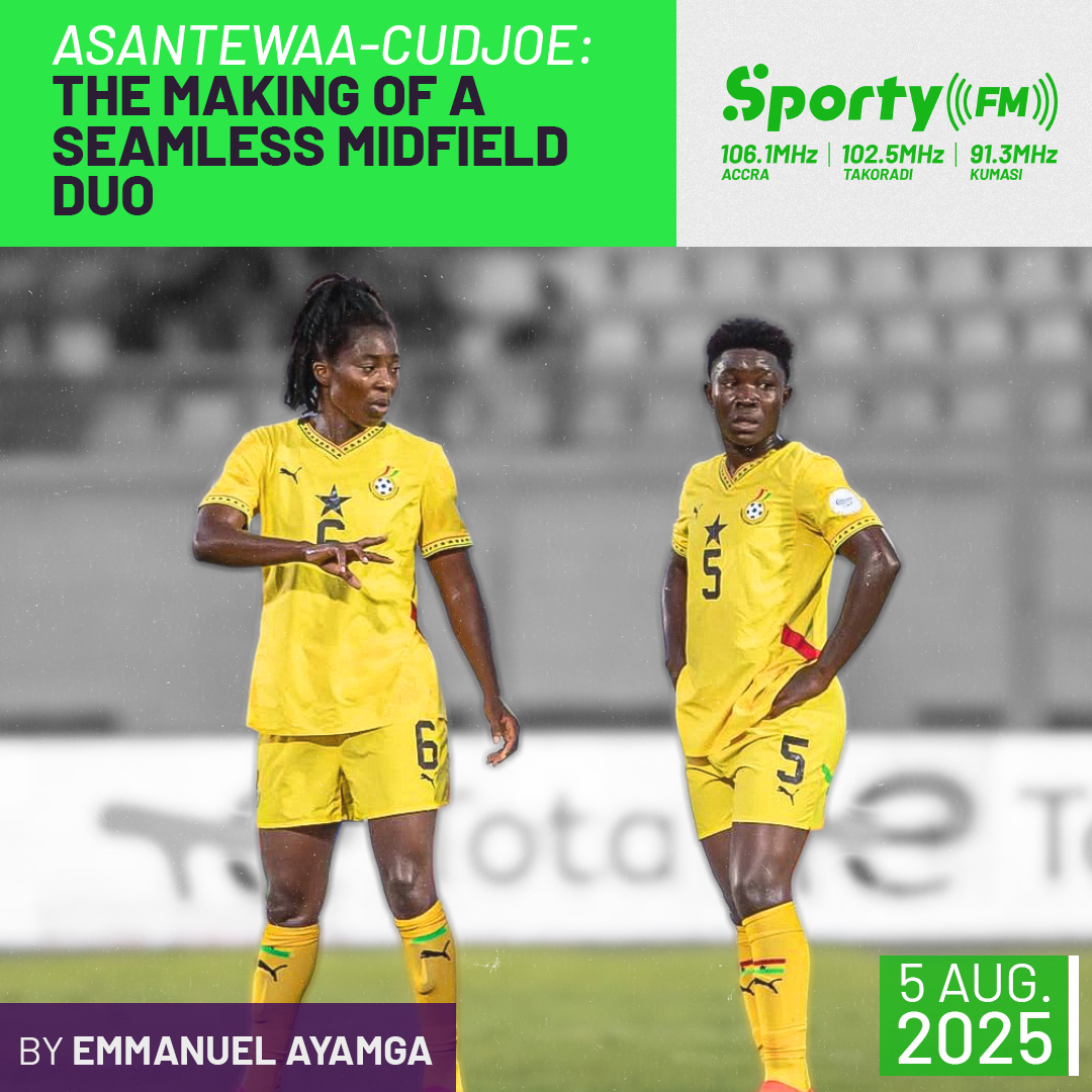 #SportyFMIsHere (@sportyfm_) on Twitter photo Brace yourself for a special feature by <a href="/EmmanuelAyamga_/">Emmanuel Ayamga</a> on the <a href="/JenniferCudjoe/">@jennifer_kaka_cudjoe</a>-<a href="/GraceAsantewaaa/">Asantewaa Grace</a> midfield partnership that caught everyone’s attention during the #WAFCON2024. 📌
Premiering tomorrow on the #SportyBreakfast.
📻 106.1 MHz Brace yourself for a special feature by <a href="/EmmanuelAyamga_/">Emmanuel Ayamga</a> on the <a href="/JenniferCudjoe/">@jennifer_kaka_cudjoe</a>-<a href="/GraceAsantewaaa/">Asantewaa Grace</a> midfield partnership that caught everyone’s attention during the #WAFCON2024. 📌
Premiering tomorrow on the #SportyBreakfast.
📻 106.1 MHz