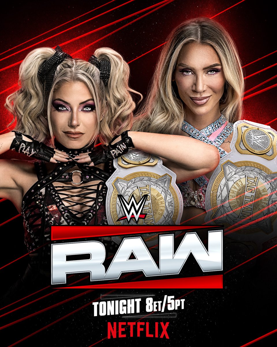 WWE's tweet image. The NEW WWE Women&apos;s Tag Team Champions (and perhaps friends?!) @MsCharlotteWWE &amp;amp; @AlexaBliss_WWE will be on #WWERaw tonight!

📍 @barclayscenter 
🎟️ ticketmaster.com/wwe-monday-nig…
▶️ netflix.com/wweraw