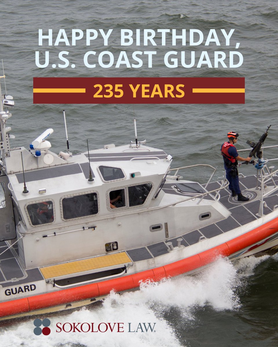 Happy Birthday, United States Coast Guard!

Join us in honoring their bravery, dedication, and sacrifice on this special day.

bit.ly/45c3nKO

#SokoloveLaw #USCG
