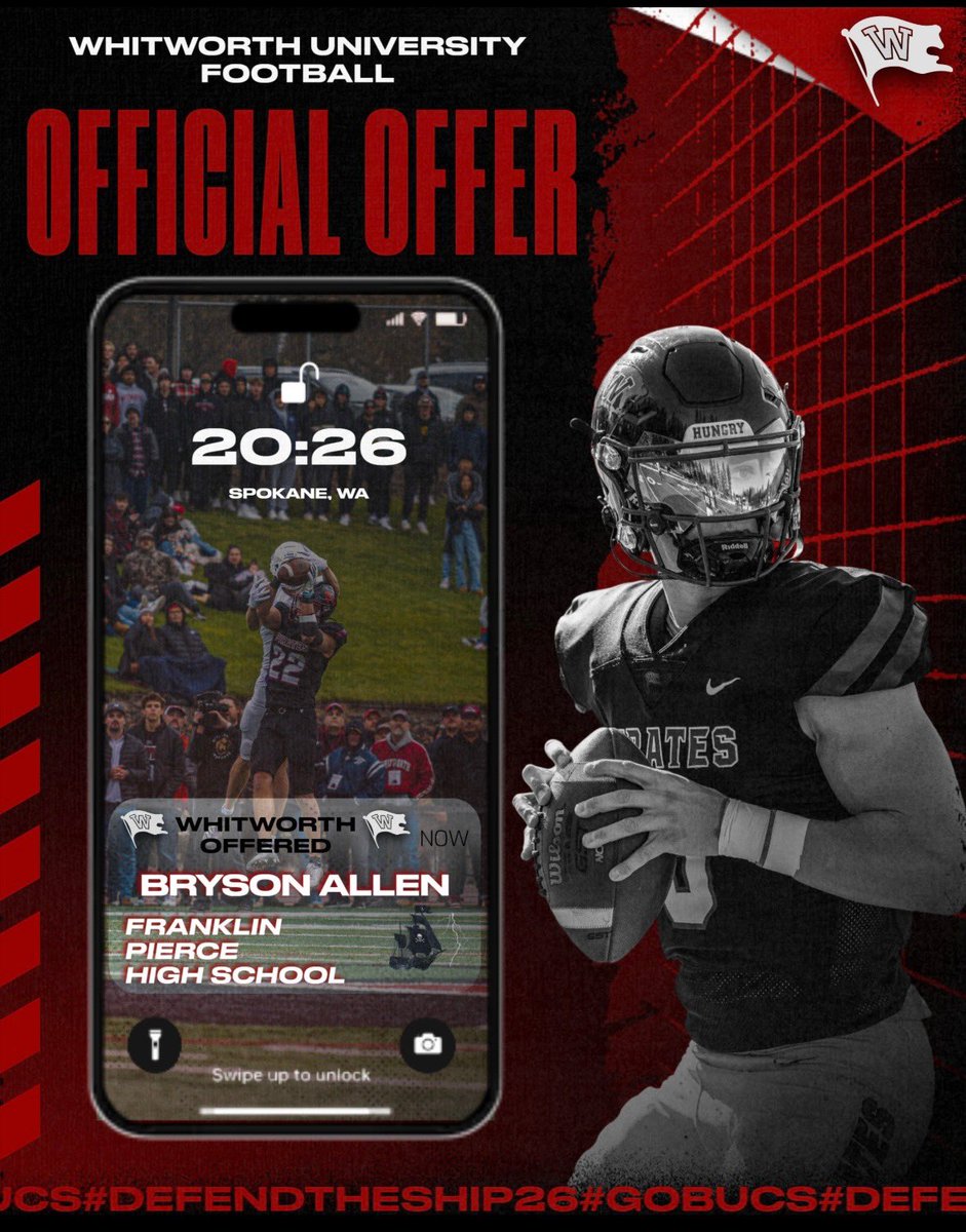 After a great conversation with coach cerf I’m blessed to say I have received an offer from <a href="/WhitworthFB/">Whitworth FB</a> !