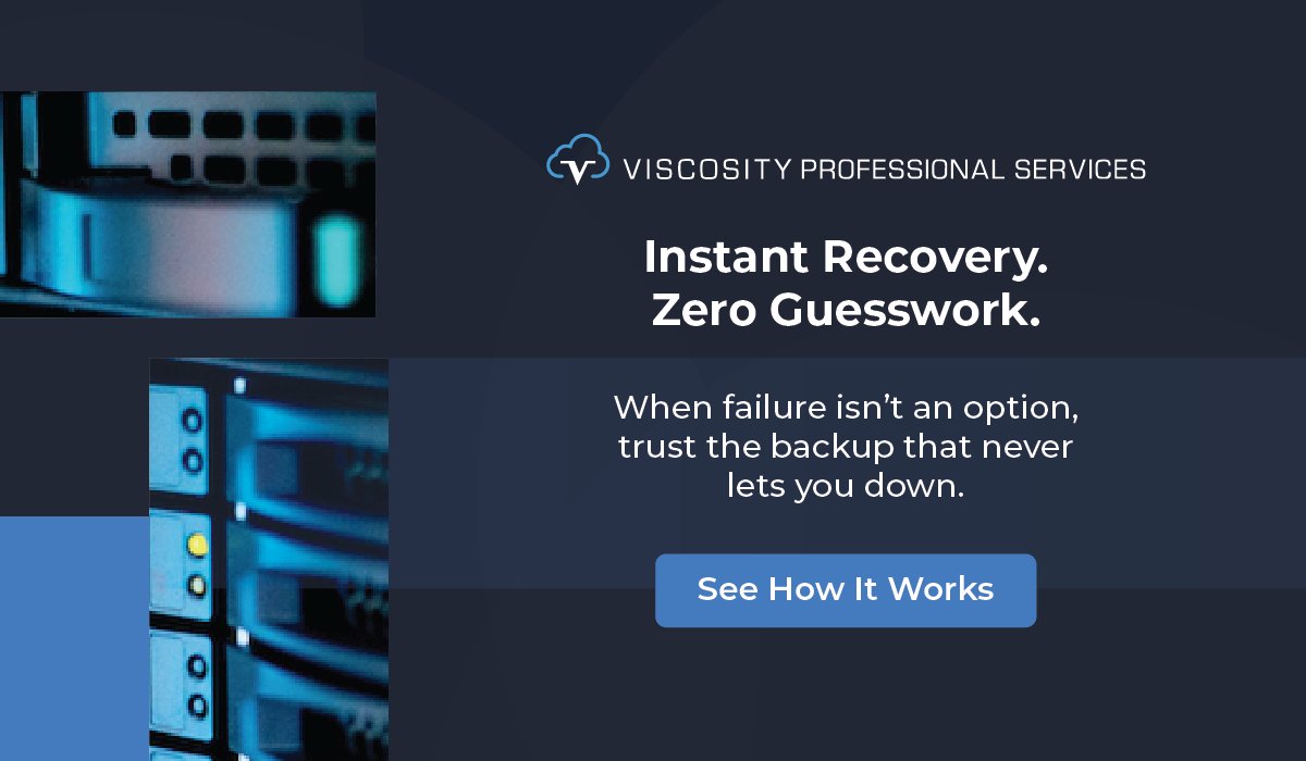 Viscosity NA (@viscosityna) on Twitter photo Viscosity’s Backup as a Service is battle-tested: 
🛡️ Rapid recovery from ransomware
🛡️ End-to-end encryption
🛡️ Zero manual errors
Talk to a backup expert: bit.ly/46Ylu9y
#CloudBackup #databasesecurity #BaaS  #oracledatabase #ITInfrastructure Viscosity’s Backup as a Service is battle-tested: 
🛡️ Rapid recovery from ransomware
🛡️ End-to-end encryption
🛡️ Zero manual errors
Talk to a backup expert: bit.ly/46Ylu9y
#CloudBackup #databasesecurity #BaaS  #oracledatabase #ITInfrastructure
