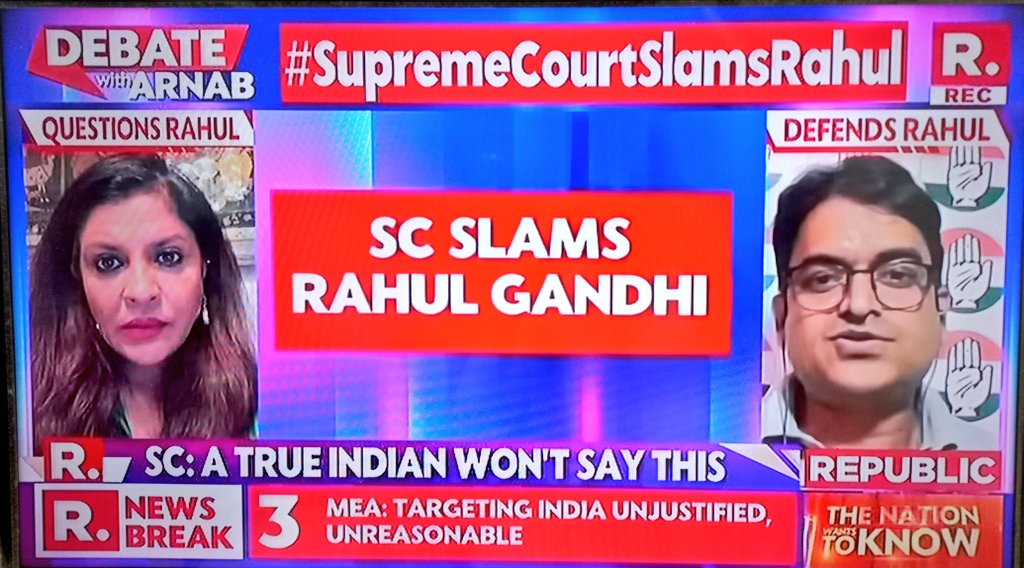 Supreme Court Slams #RahulGandhi over #Galwan Comment:
1) A True Indian won't say all this
2) Why don't u speak up in Parliament?
3) Do u hav any Credible Evidence?
4) How did u get to know 2,000 sq km was captured?
5) Why do u hav to say this on SM posts?
#SupremeCourtSlamsRahul