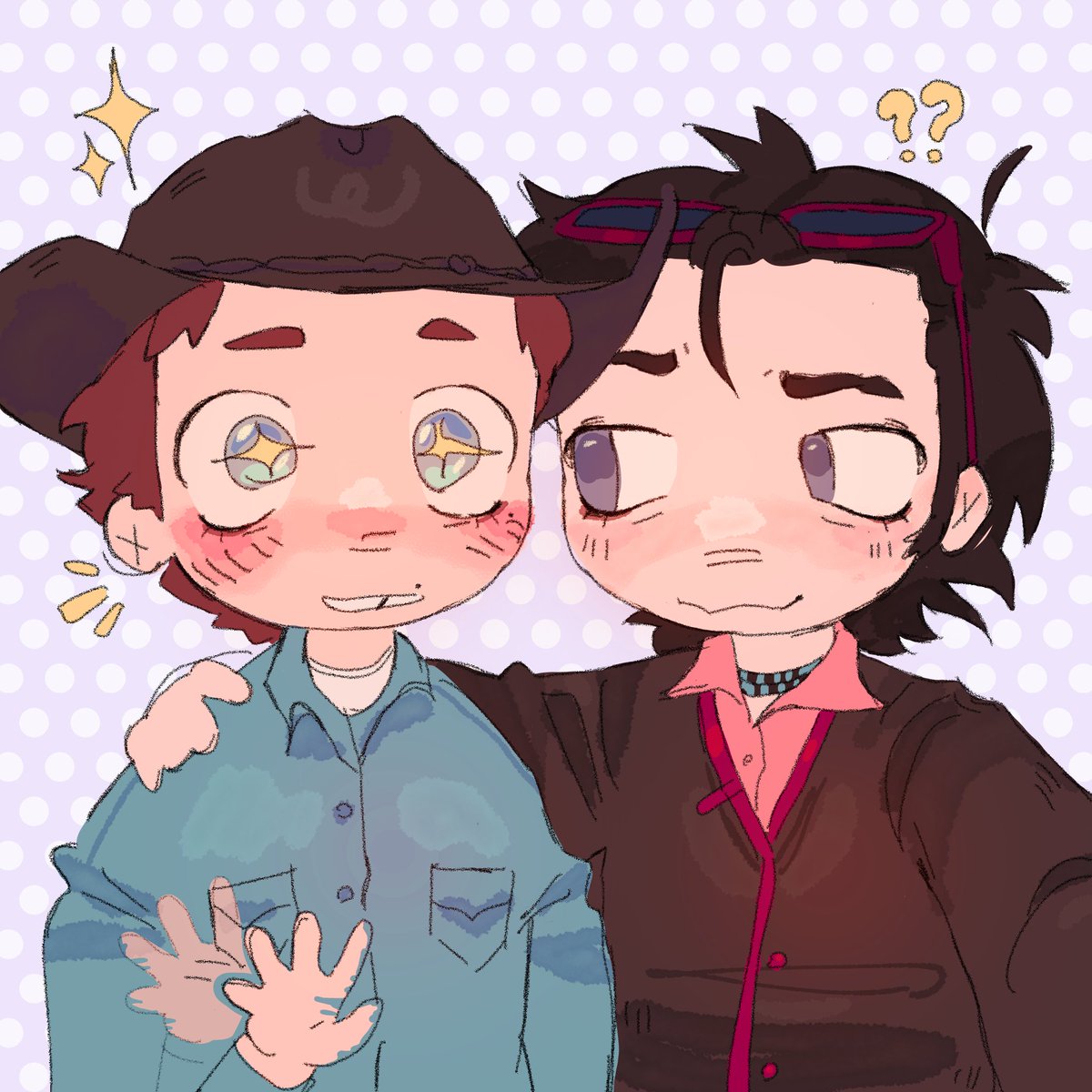 hi ok jack twist and rufus Wainwright taking a selfie (jack is amazed by the phone) #brokebackmountain