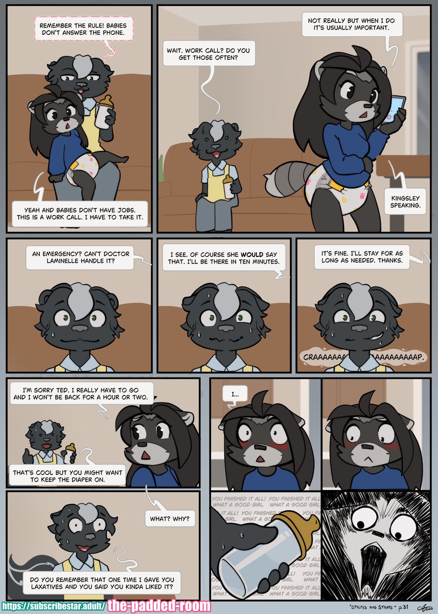 Stripes and Straps page 31
Support the comic and get access to the five next pages immediately by subscribing on my Substar or Pixiv Fanbox (and whatever other art and extras I post there)
A new page is uploaded every monday!