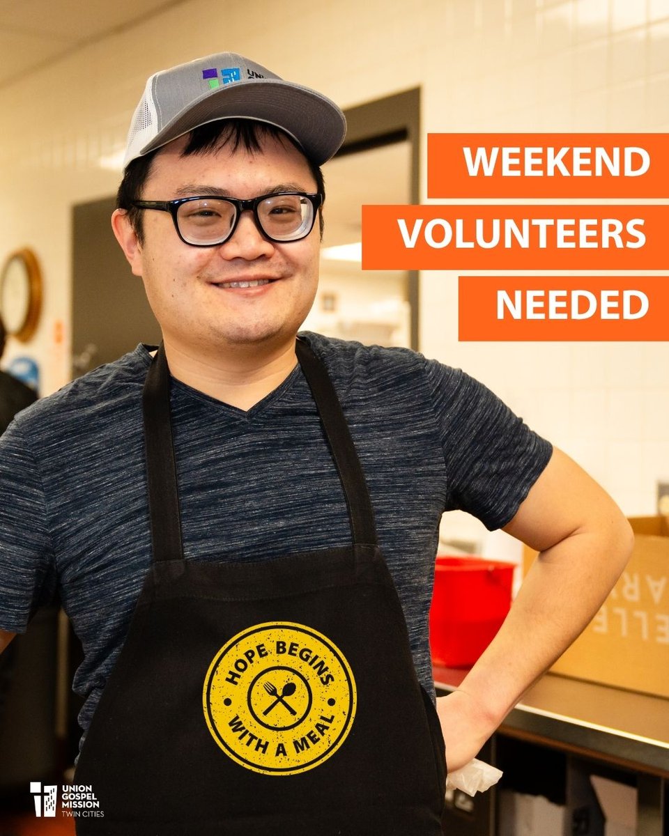 📣Calling all volunteers! We need people to serve meals on weekends!!! Sign up at volunteers.ugmtc.org ASAP!

#UGMTC #Volunteers #FeedTheHungry #HopeStartsWithAMeal