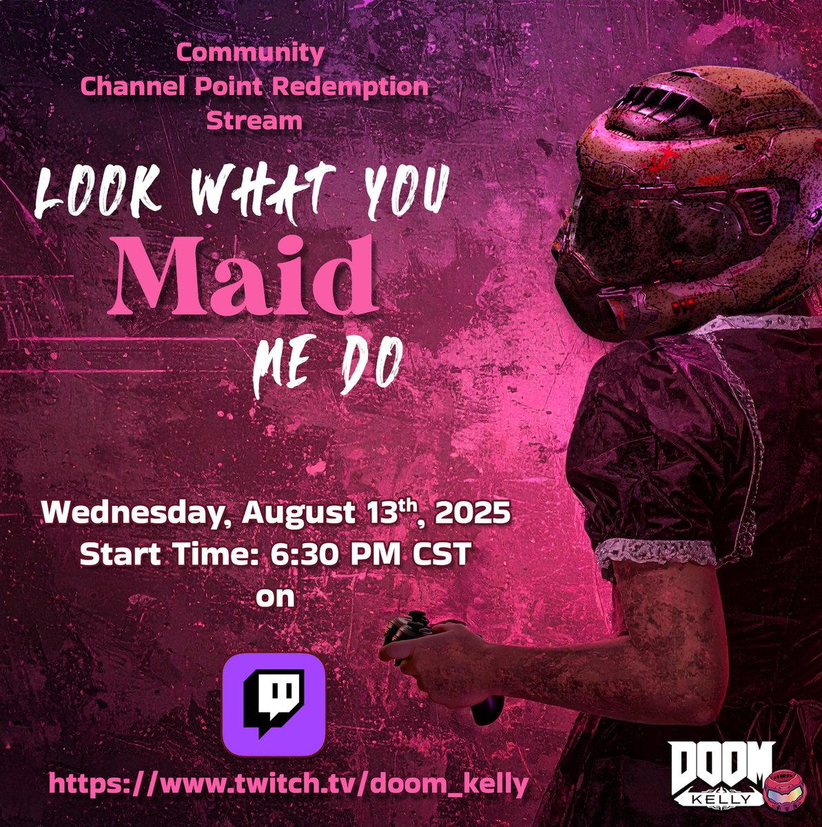 Come watch my community regret their decision to have me dress as a maid, in a rare cam stream, next Thursday. I will be playing Crime Scene Cleaner.