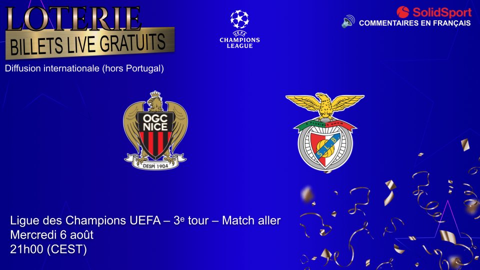 Solidsport (@solidsport_swe) on Twitter photo π«π· π‘πππ - πππ‘ππππ π΅πΉ
Ligue des Champions | En direct sur Solidsport
ποΈ Mercredi 6 aoΓ»t
π 21h00 (CEST)
Vous voulez regarder le match GRATUITEMENT ?
β
Suivez-nous
β
Partagez ce post
π Les gagnants seront annoncΓ©s mercredi Γ 19h00
ποΈππππππ§π¦ ππ π«π· π‘πππ - πππ‘ππππ π΅πΉ
Ligue des Champions | En direct sur Solidsport
ποΈ Mercredi 6 aoΓ»t
π 21h00 (CEST)
Vous voulez regarder le match GRATUITEMENT ?
β
Suivez-nous
β
Partagez ce post
π Les gagnants seront annoncΓ©s mercredi Γ 19h00
ποΈππππππ§π¦ ππ