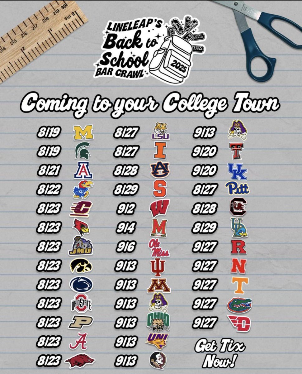 🗣 BAR CRAWL!! Introducing📚LineLeap’s Back to School Bar Crawl 🍺
👕 SHIRTS ON SALE only on the LineLeap App (download w/ link in <a href="/lineleap_/">LineLeap</a> bio). Must be 21+
📱 Stay tuned to LineLeap's IG and app for updates and info on bars, start times, t-shirt pickup times, specials &amp; more