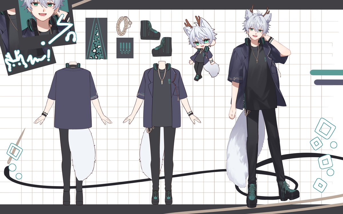 ShioKoi_'s tweet photo. ~🌲【Casual Outfit Reference Sheet】📷~

Honestly... I was probably a bit too edgy before to go out for a coffee~ I'm better now, right?

「#vtuber #shioodles」 https://t.co/4r6OncgMiV