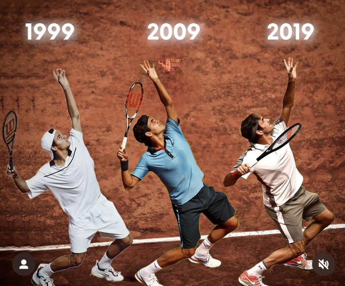 The evolution of Serve

by <a href="/rogerfederer/">Roger Federer</a> 

credit remondeguipat IG 📸