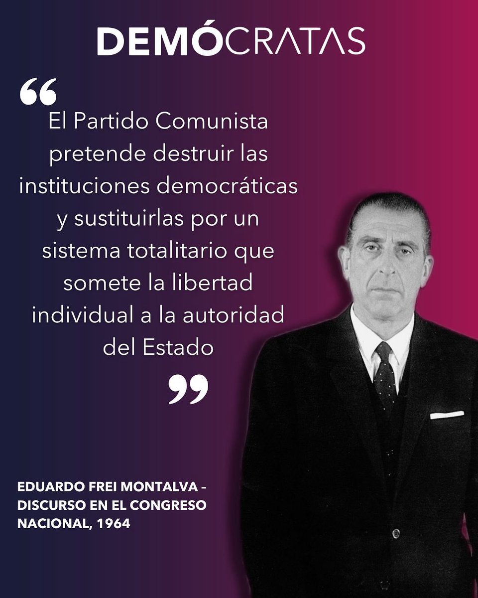🔷 Eduardo Frei Montalva advirtió sobre el riesgo de que las libertades individuales fueran reemplazadas por un sistema autoritario.
Su legado nos recuerda la importancia de defender la democracia, sus instituciones y el respeto a los derechos fundamentales.
#FreiMontalva