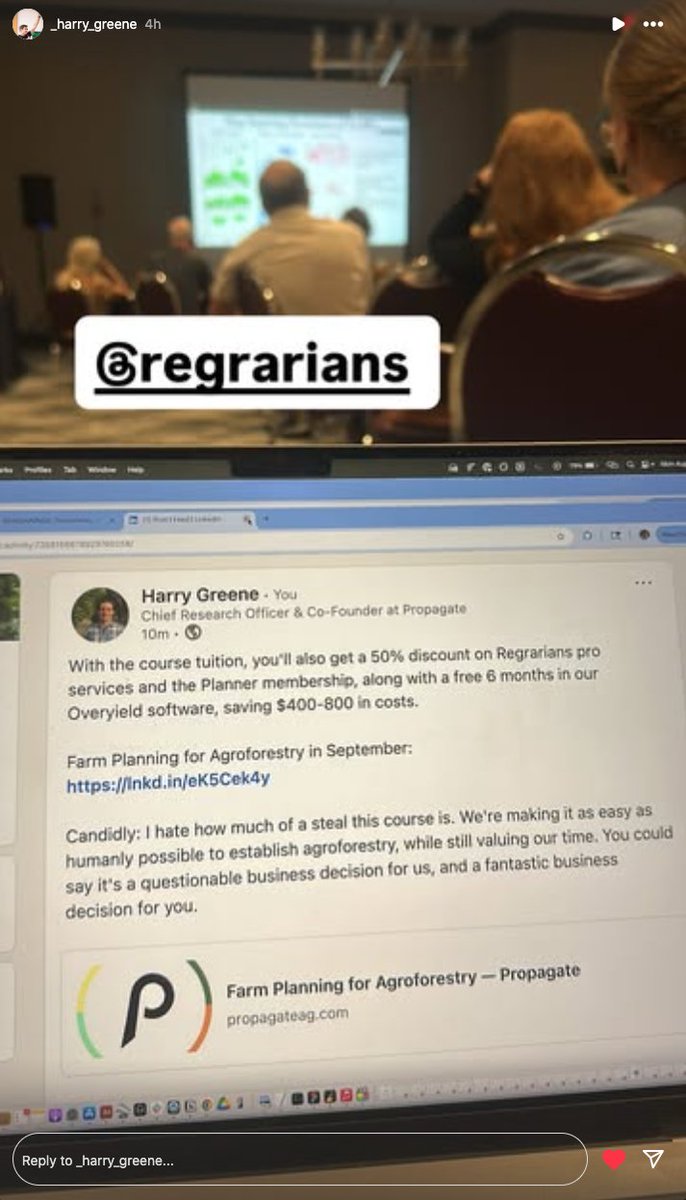 Farm Planning for Agroforestry Conference - 6 months free Overyield!

Just yesterday I suggested to the team at Propagate that they might consider offering a discount to their incredible Overyield farm planning for agroforestry software (cli.re/Overyield) for those