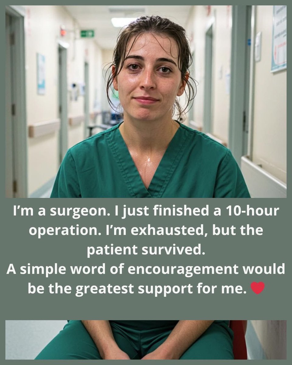 MrPitbull07's tweet image. 👨‍⚕️ I’m a surgeon.
I just finished a 10-hour operation. I’m exhausted… but the patient made it.
There’s no applause, no spotlight — just silence and relief.
Sometimes, we carry the weight of life and death with trembling hands and tired eyes.
A kind word right now would mean the