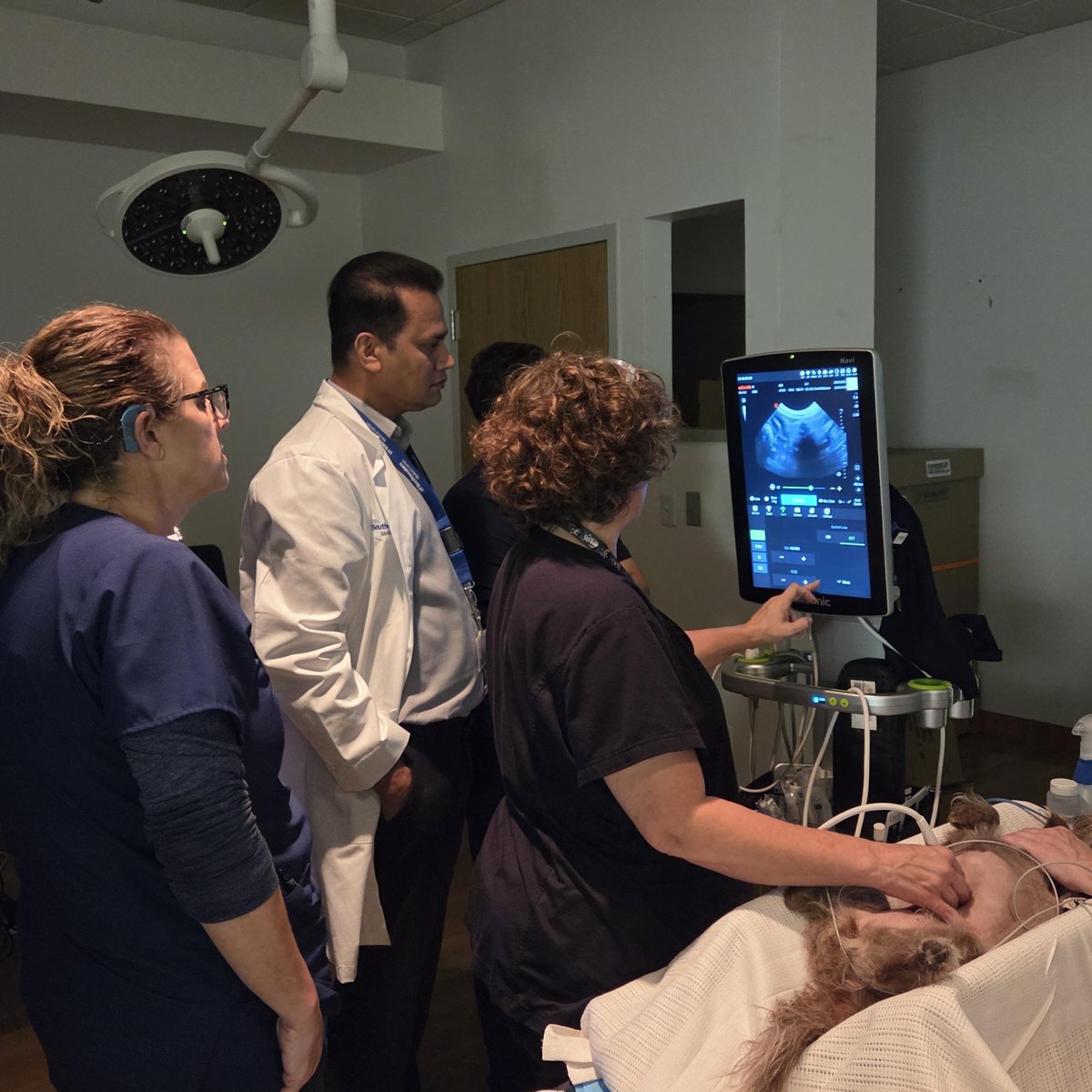 UTSW_VROC's tweet image. Today we conducted a simulation on our patient, Ginger, for HIFU therapy! HIFU (High-Intensity Focused Ultrasound) is a non-invasive image-guided therapy technique that uses focused sound waves to destroy targeted tissue—commonly used for tumors, as well as other conditions.