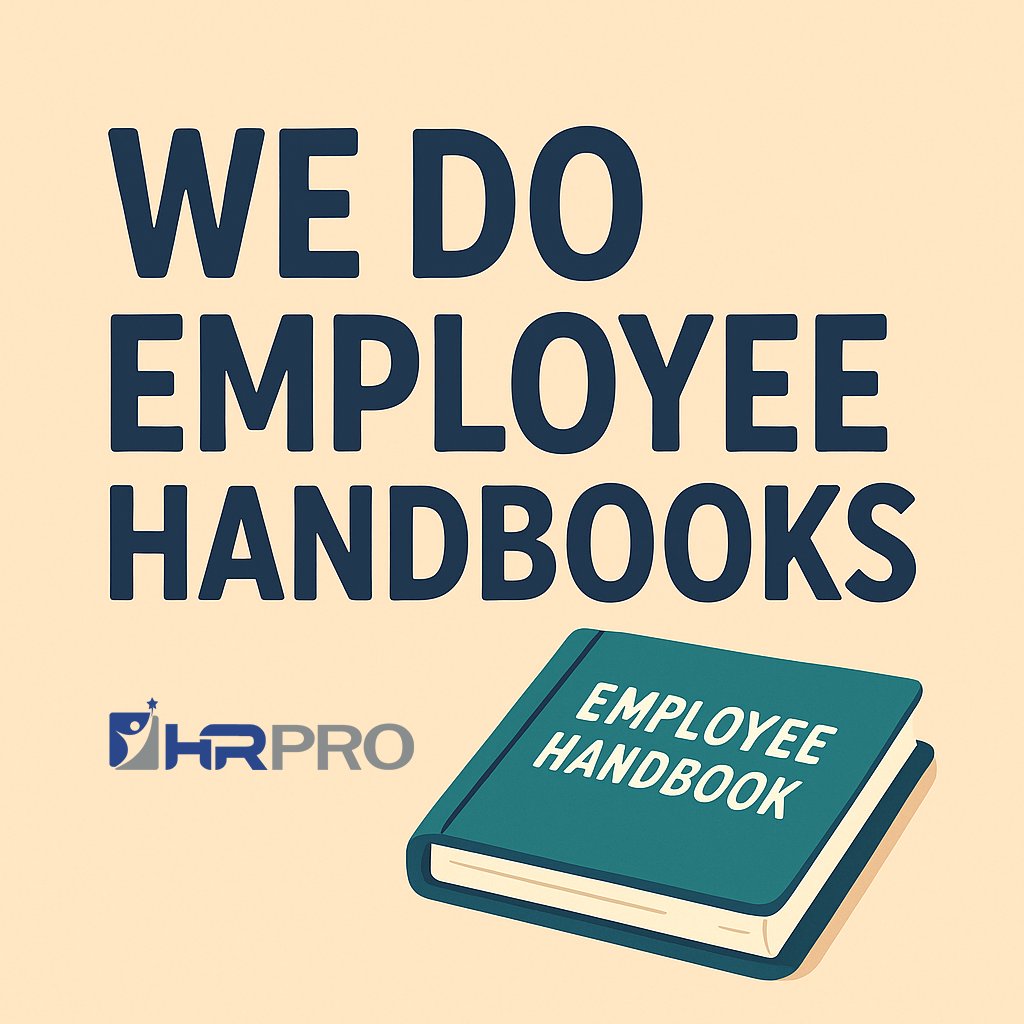 ✅ Your Employee Handbook: More Than Just Rules - A great employee handbook isn’t just a stack of policies; it’s the foundation of a strong workplace.

👉 Don’t leave it to chance. Contact us today! hrpro.com/discovery-call/