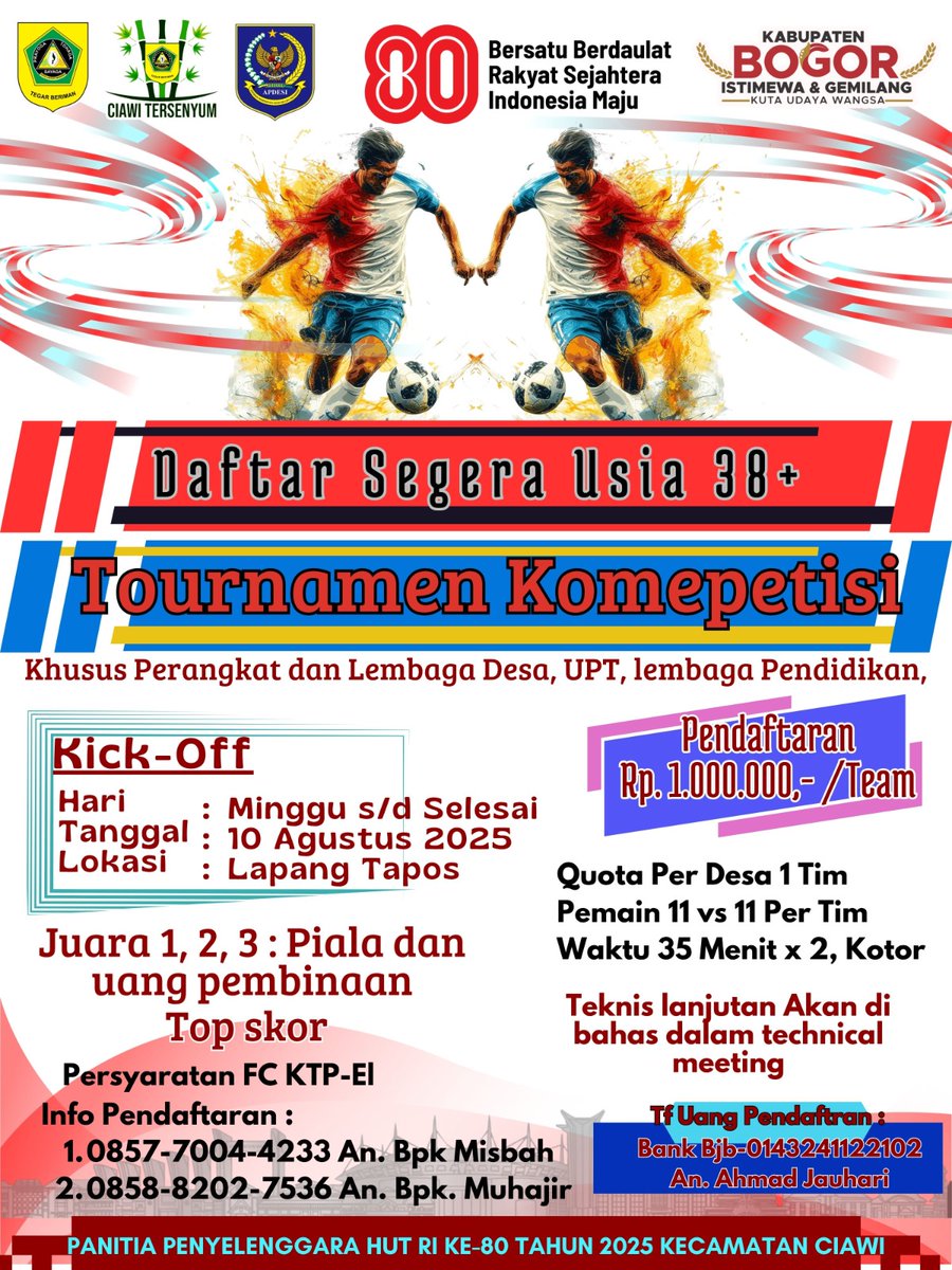 RadenBentarr's tweet photo. Gelorakan Semangat Kemerdekaan, Ciawi Gelar Turnamen Sepak Bola Lintas Desa https://t.co/UGBbbdR34Q https://t.co/EluOb6ntJr