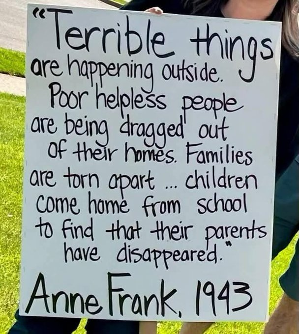 lisakrstin's tweet image. #DemsUnited #DV1 
Don't tell us that the United States doesn't resemble Nazi Germany or what Anne Frank saw in the Netherlands. This was written in 1943 but could just as well have been written today.