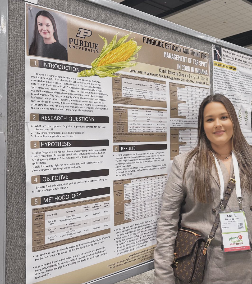 Camila Rocco da Silva (@roccodasilva_c) on Twitter photo Looking forward to talking about my PhD research in today’s poster session! cCome swing by poster P-097 to talk tar spot, effect of fungicide, and application timing #PlantHealth2025 Looking forward to talking about my PhD research in today’s poster session! cCome swing by poster P-097 to talk tar spot, effect of fungicide, and application timing #PlantHealth2025