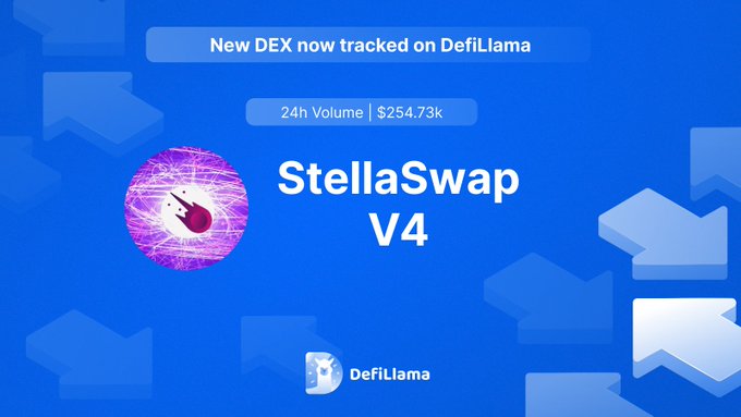 DefiLlama에서 24시간 거래량 $254.73k와 함께 추적되는 StellaSwap V4