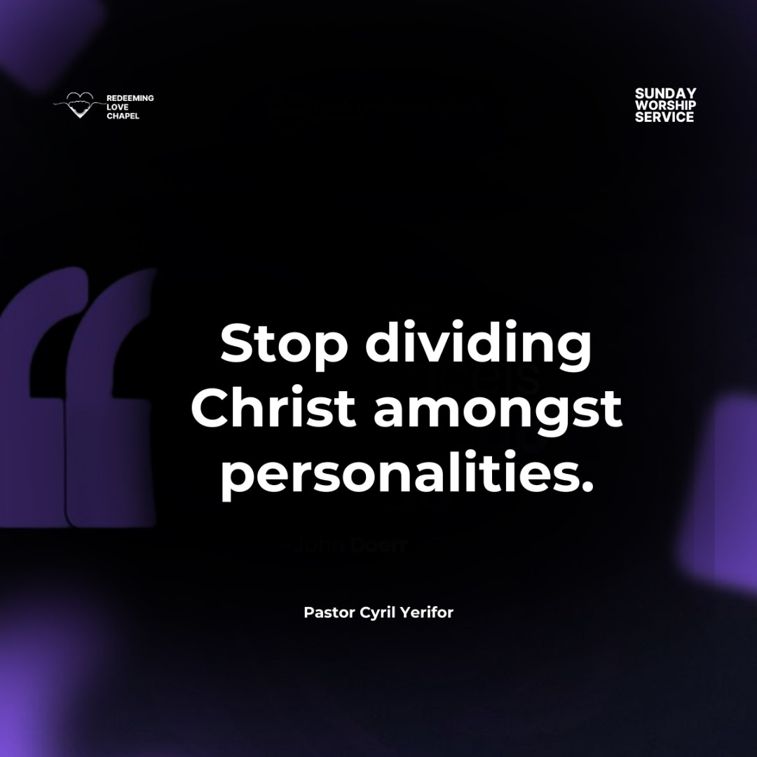 RLC_Lagos's tweet photo. Christ is not divided—He is Lord over all who believe. Don’t let loyalty to personalities distract you from full devotion to Him. Our focus must remain on Christ alone. https://t.co/L37qMEize7