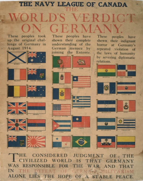 August 4, 1914: Canada enters the First World War. 🇨🇦

When Britain declared war on Germany, Canada was in too. By 1918, 619,000+ Canadians had enlisted—out of a population under 8 million.

📸 Navy League of Canada poster
\#WWIHistory #CWMCollections