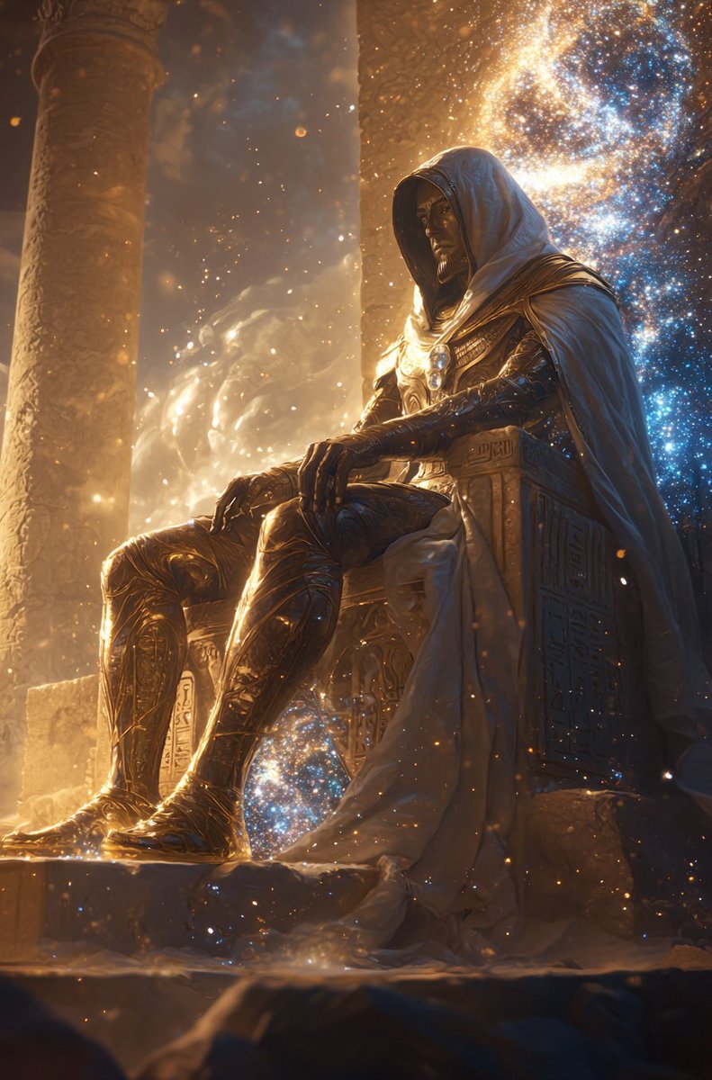 Synth_Cyborg's tweet image. He sat before time, cloaked in galaxies, judging stars like men once judged kings.
Would you dare speak in his court of silence? ✨👁‍🗨

#StellarThrone #CosmicJudgment #MythicSciFi