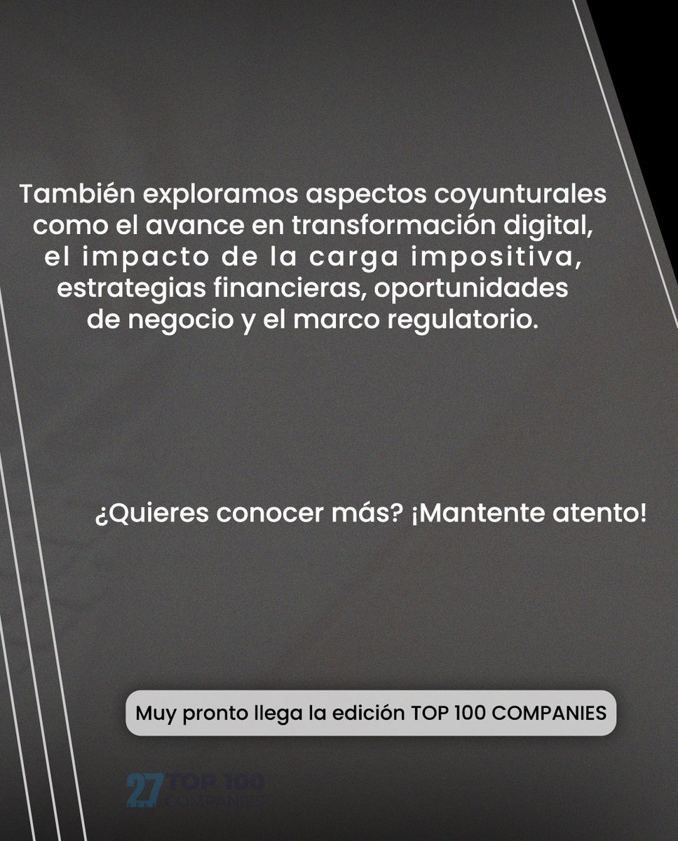 ✨¡Hablan las Top! - En nuestra edición #Top100Companies, compartimos las perspectivas de los empresarios y ejecutivos más destacados de Venezuela. 
Un vistazo exclusivo al liderazgo, visión y éxito del país. 📈🇻🇪 

¡Ya casi podrás descubrir todo su contenido!⏳