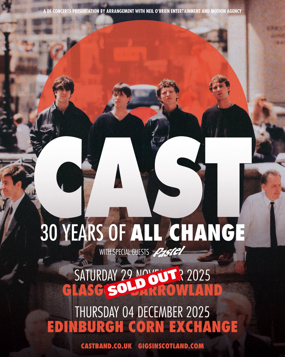 Cast (@castofficial) on Twitter photo Glasgow is ๐๐๐๐ ๐๐๐!
We're delighted to be adding another show in Scotland to our 30 Years of All Change tour at <a href="/EdinburghCornEx/">Edinburgh Corn Exchange</a> ๐ด๓ ง๓ ข๓ ณ๓ ฃ๓ ด๓ ฟ
The <a href="/gigsinscotland/">Gigs in Scotland</a> presale begins at 10am Wednesday 6th August with general sale commencing at 10am Friday 8th August ๐ซ Glasgow is ๐๐๐๐ ๐๐๐!
We're delighted to be adding another show in Scotland to our 30 Years of All Change tour at <a href="/EdinburghCornEx/">Edinburgh Corn Exchange</a> ๐ด๓ ง๓ ข๓ ณ๓ ฃ๓ ด๓ ฟ
The <a href="/gigsinscotland/">Gigs in Scotland</a> presale begins at 10am Wednesday 6th August with general sale commencing at 10am Friday 8th August ๐ซ