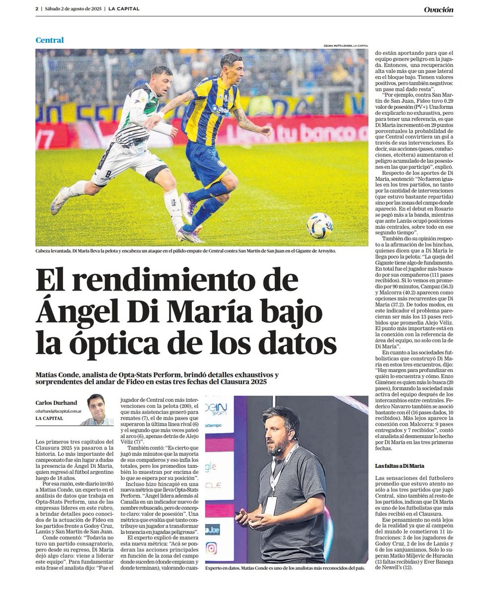 Algunos datos de los primeros tres partidos de la vuelta de Di María en #RosarioCentral, en esta nota en Ovación - La Capital

Completa acá 👇
lacapital.com.ar/ovacion/centra…
