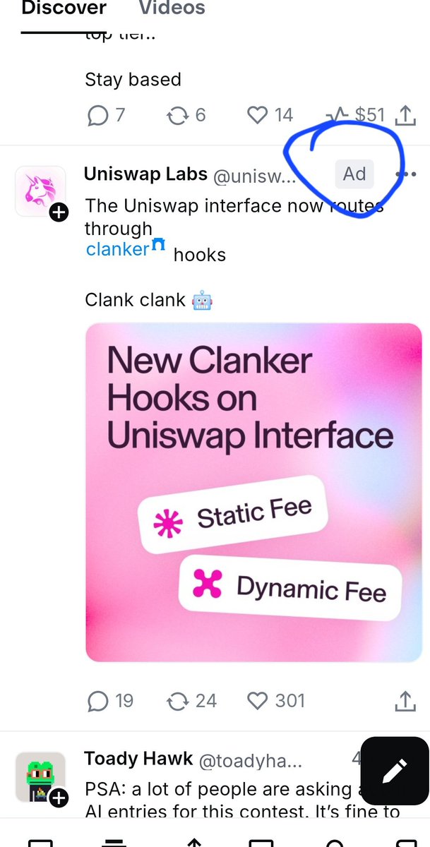Ads are live on the Base app now?! 

Didn’t see that coming.

Every passing day makes me so much more bullish on <a href="/base/">Base</a> 🫡