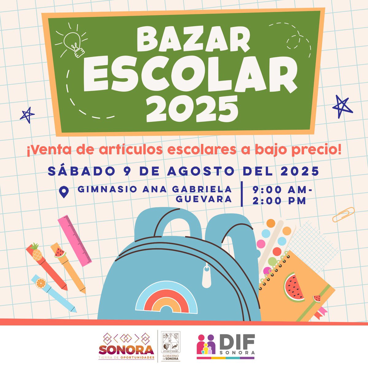 eltobyhernandez's tweet photo. ✏️📚 ¡Vuelve el Bazar Escolar de @DIFSonora!
Aprovecha útiles escolares a precios accesibles, 🎟️ rifas y 🩺 servicios gratuitos.
📅 9 de agosto – Gimnasio Ana Gabriela Guevara
📅 16 de agosto – Pabellón Pelota CUM
🎒 ¡Todo para el regreso a clases!
#DIFSonora #BazarEscolar #RegresoAClases
@PattyLaraGa lo dio a conocer el día de hoy, un reconocimiento por su compromiso, entrega y sensibilidad social representan los más altos valores del servicio público, fortaleciendo día con día el trabajo de esta institución en beneficio de las familias sonorenses.
Su vocación solidaria es ejemplo e inspiración.
#DIFSonora #Reconocimiento #ServicioSocial #CompromisoHumanitario #PatriciaLara