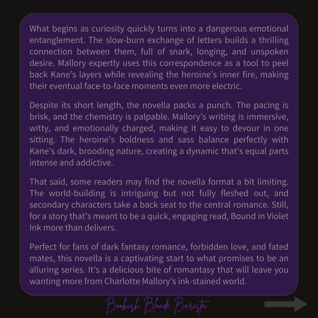 bookishbb's tweet image. Just wrapped Bound in Violet Ink by Charlotte Mallory and I LOVED the dark, forbidden fae vibes. 🔥
Imprisoned High Lord. Rebellious daughter. Secret letters. Instant obsession. 💌
Huge thanks to @thenerdfam for the gifted eARC!
#boundinvioletink #thenerdfam #romantasy #bookrec